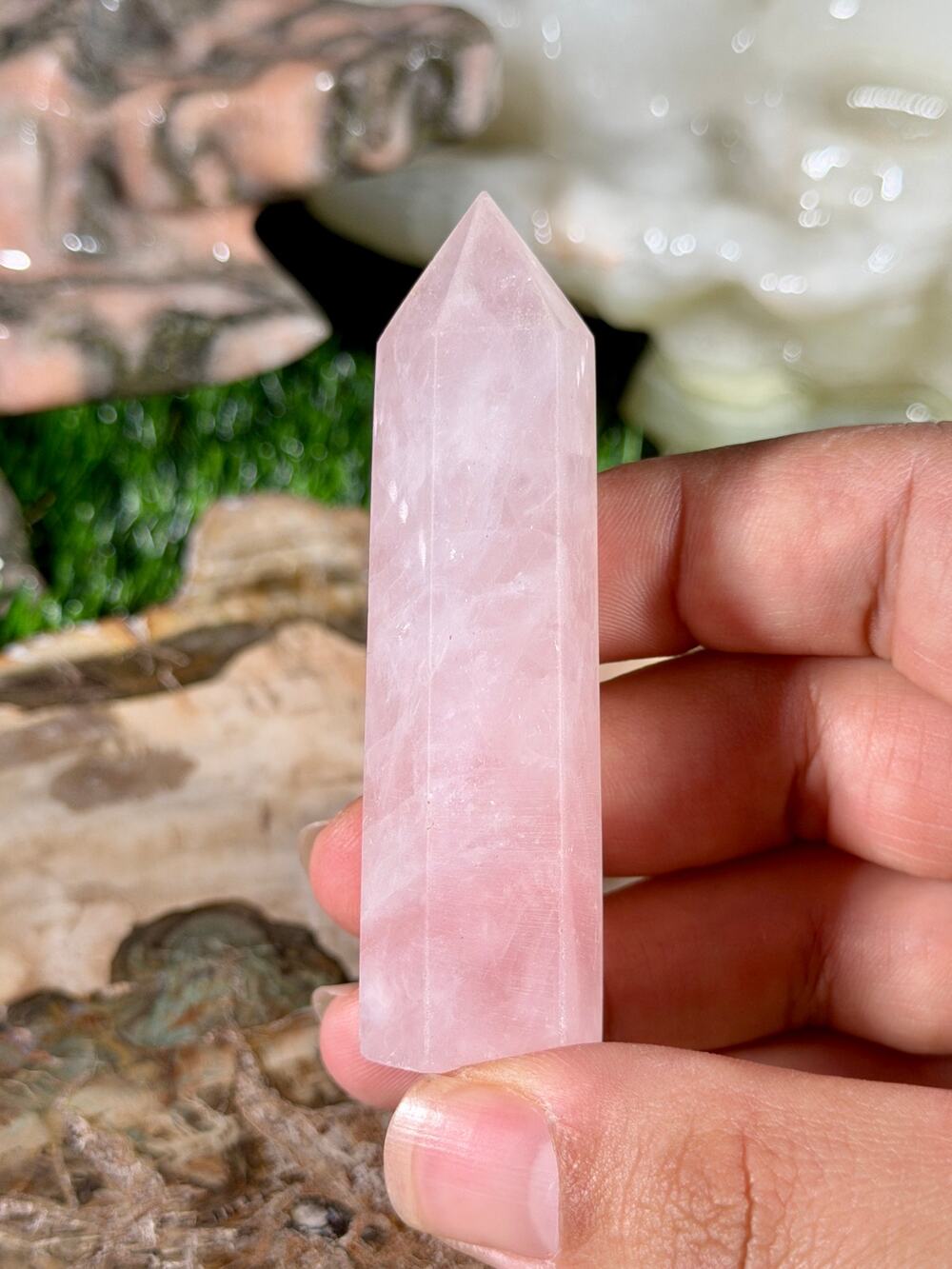 Rose Quartz Crystal Tower 2.75 in 1.9 oz